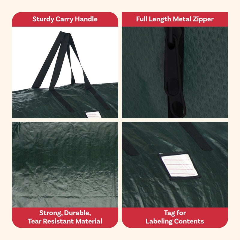 Elf Stor Christmas Tree Storage Bag - Canvas Bag for 7-Foot Artificial Trees - Protects Holiday Decor and Inflatables from Moisture Damage by Elf Stor (Green) - Image 3